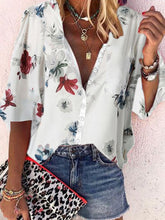 Load image into Gallery viewer, Vintage Bohemian Casual Loose Floral Shirt Top
