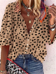 Casual Loose Leopard Shirt Top