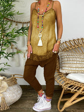 Load image into Gallery viewer, Casual Loose V-Neck Sling Top Pants Set

