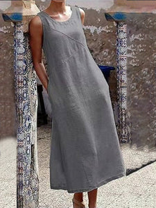 Round Neck Trousers Sleeveless Dress