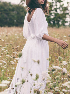 Bohemian Solid Color Maxi Dress