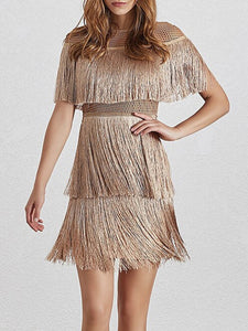 Sexy Fringed Hollow Party Dress