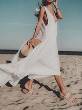 Load image into Gallery viewer, Casual Sexy Deep V-neck Pure Color Maxi Dress for Summer
