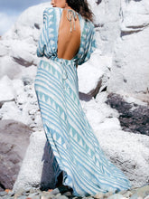 Load image into Gallery viewer, Striped V-Neck Bohemian Dress

