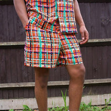 Load image into Gallery viewer, Men&#39;S Summer Color Matching Plaid Loose Suit
