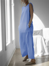 Load image into Gallery viewer, Off-the-shoulder Round Neck Solid Color Simple Jumpsuit
