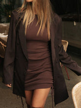 Load image into Gallery viewer, Solid Color Double-breasted Blazer with Lapel
