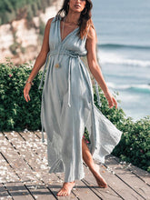 Load image into Gallery viewer, Retro Twist Rope High Waist Sleeveless Beach Casual Dress
