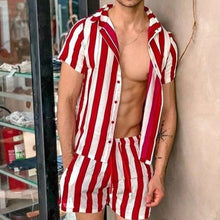 Load image into Gallery viewer, Men Casual Style Striped Two-Piece Suits
