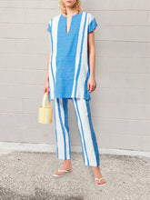 Load image into Gallery viewer, Bohemian Retro Loose Casual Striped Top Pants Set
