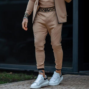 Men'S Fashion Khaki Casual Two-Piece Suit