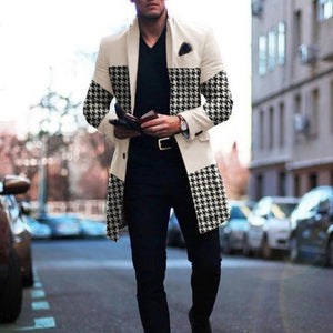 Fashion Mosaic Houndstooth Men'S Windbreaker Jacket