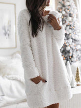 Load image into Gallery viewer, Round Neck Cotton Blend Casual Patchwork Dresses
