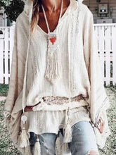 Load image into Gallery viewer, Solid Color Cutout Long Sleeve Casual Blouses Tops
