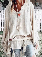 Load image into Gallery viewer, Solid Color Cutout Long Sleeve Casual Blouses Tops
