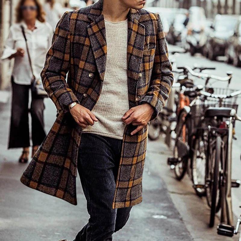 Men'S Classic Plaid Long Sleeve Jacket