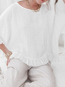Simple Casual Loose Round Neck Comfortable Top