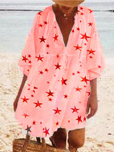 Load image into Gallery viewer, Bohemian Loose Casual V-Neck Star Dress
