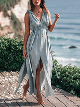 Load image into Gallery viewer, Retro Twist Rope High Waist Sleeveless Beach Casual Dress
