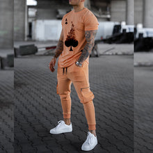 Load image into Gallery viewer, Men&#39;S Fashion Apricot Print Casual Two-Piece Suit
