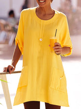 Load image into Gallery viewer, Pockets Solid Tunic Women Long Sleeve Blouses
