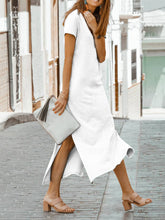 Load image into Gallery viewer, Solid Color V-Neck Dress
