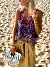Load image into Gallery viewer, Vintage Bohemian Loose V Neck Leopard Print Top
