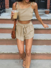 Load image into Gallery viewer, Casual Loose Strap Solid Color Two-piece Suit
