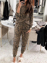 Load image into Gallery viewer, Loose Casual Top Pants Leopard Print Knitted Suit
