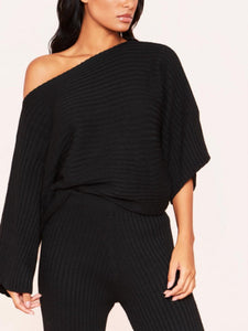 Everleigh Grey Ribbed Knit Co-Ord Set
