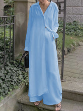 Load image into Gallery viewer, Casual Loose Solid Color Long Sleeve Two-piece Suit
