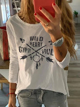 Load image into Gallery viewer, Round Neck English Alphabet Fashion Top
