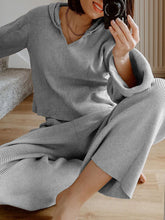 Load image into Gallery viewer, Casual Loose Hooded Top Pants Knitted Suit
