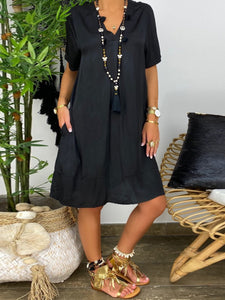 V-neck Casual Short Sleeve Dress