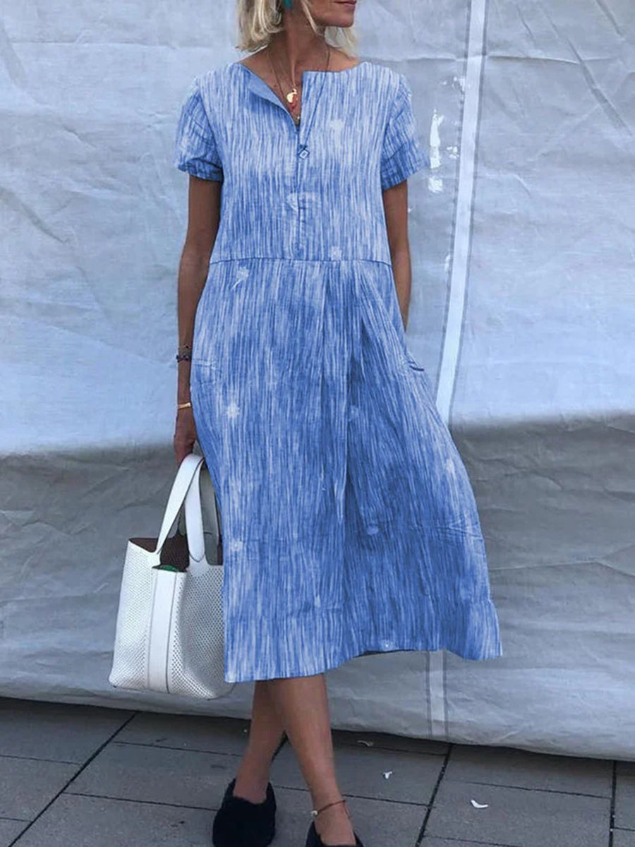 Casual Short Sleeve Solid Color Dress