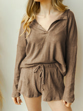 Load image into Gallery viewer, V-neck Long-sleeved Knitted Solid Color Suit
