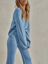 Load image into Gallery viewer, Simple Casual Loose Top Pants Knit Suit
