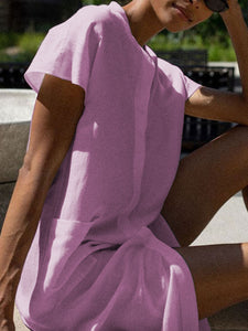 Casual Fashion Round Neck Solid Color Dress