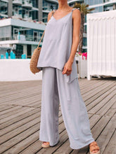 Load image into Gallery viewer, Casual Loose Solid Color Sling V-neck Two-piece Suit

