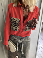 Load image into Gallery viewer, Fashionable Retro Casual Loose Long Sleeve Leopard Colorblock Shirt
