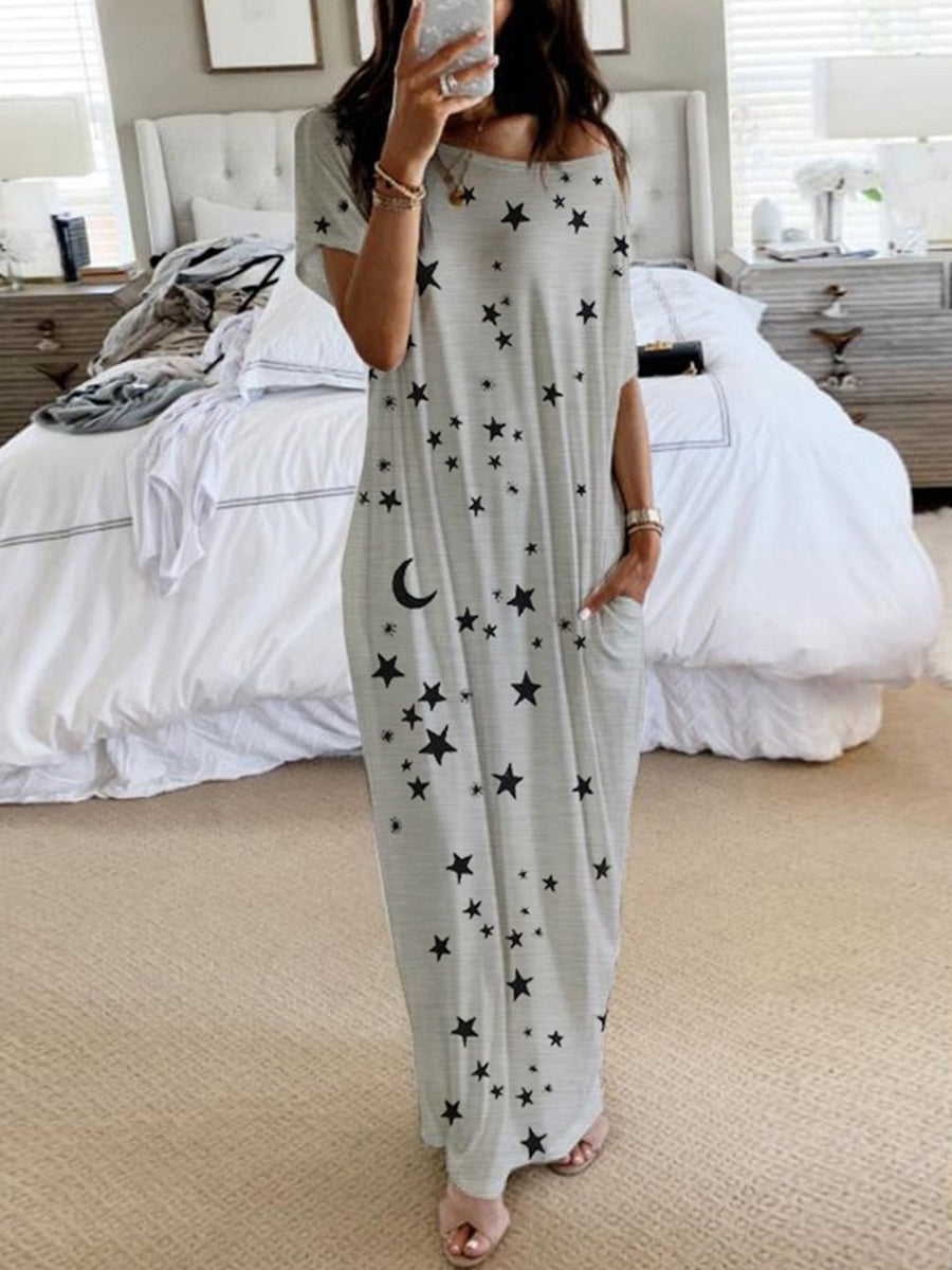 Casual Moon Star Print Dress
