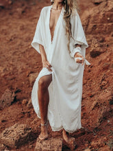 Load image into Gallery viewer, Pure Color Casual breezy kimono beach maxi dress
