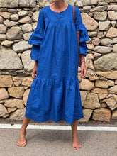 Load image into Gallery viewer, Solid-Colored Round-Necked Trouser Dress
