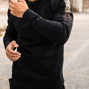 Men'S Fashion Casual Colorblock Long Sleeve T-Shirt