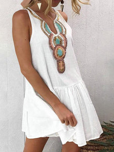 Printed Sleeveless Casual Dress