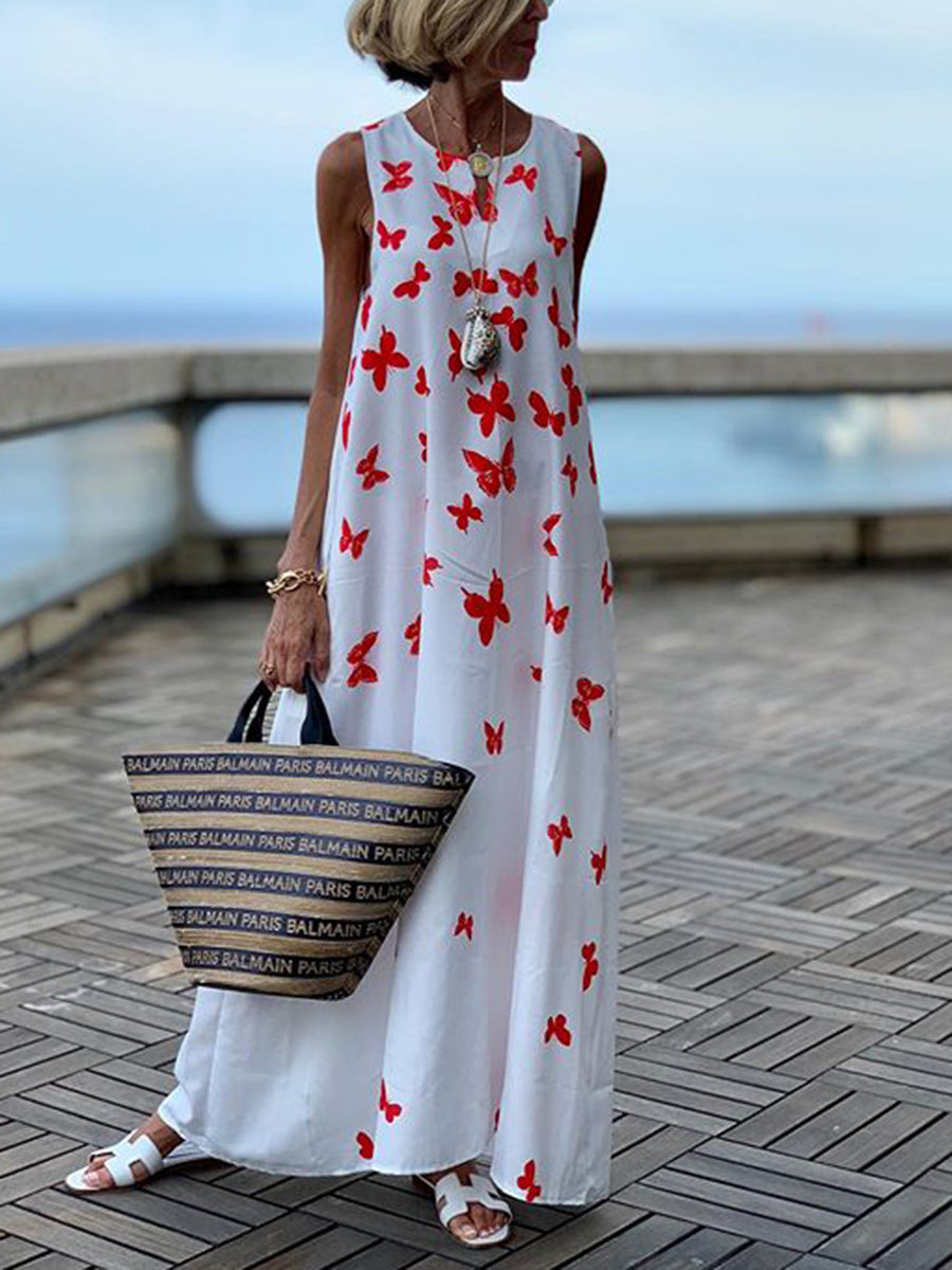 Pastoral Casual Loose Butterfly Dress
