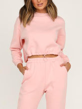 Load image into Gallery viewer, Round Neck Long Sleeve Sweatshirt Suit

