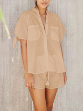 Load image into Gallery viewer, Solid Color Suit with V-neck Pocket
