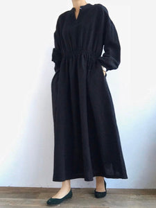 Solid Color Wild Fashion Waist Dress