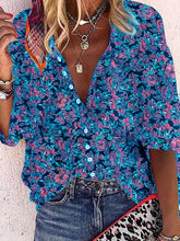 Load image into Gallery viewer, Vintage Bohemian Casual Loose Floral Shirt Top
